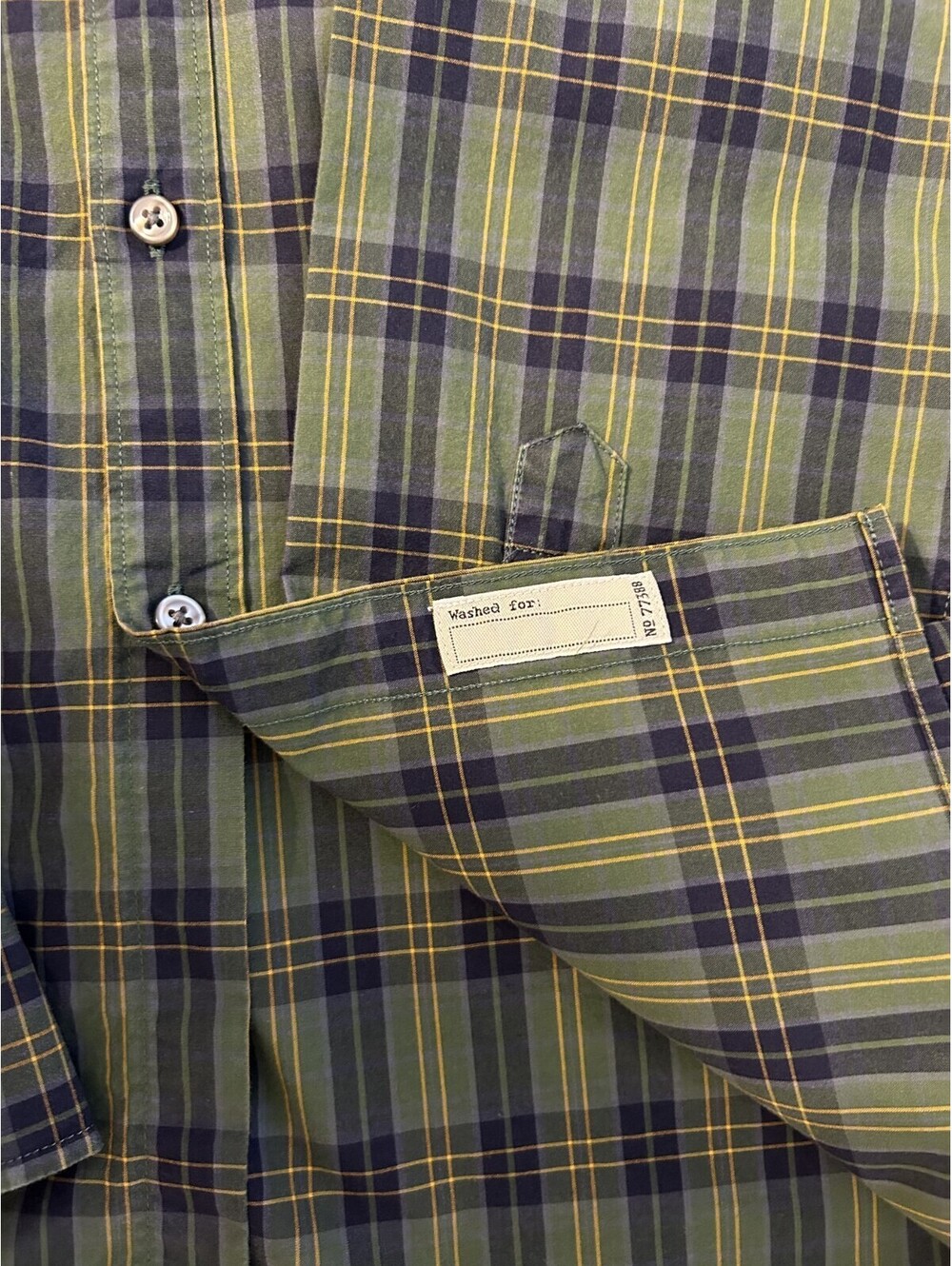 J Crew Men Slim Fit Button Down Green Plaid Long Sleeve Shirt size L - Picture 7 of 7